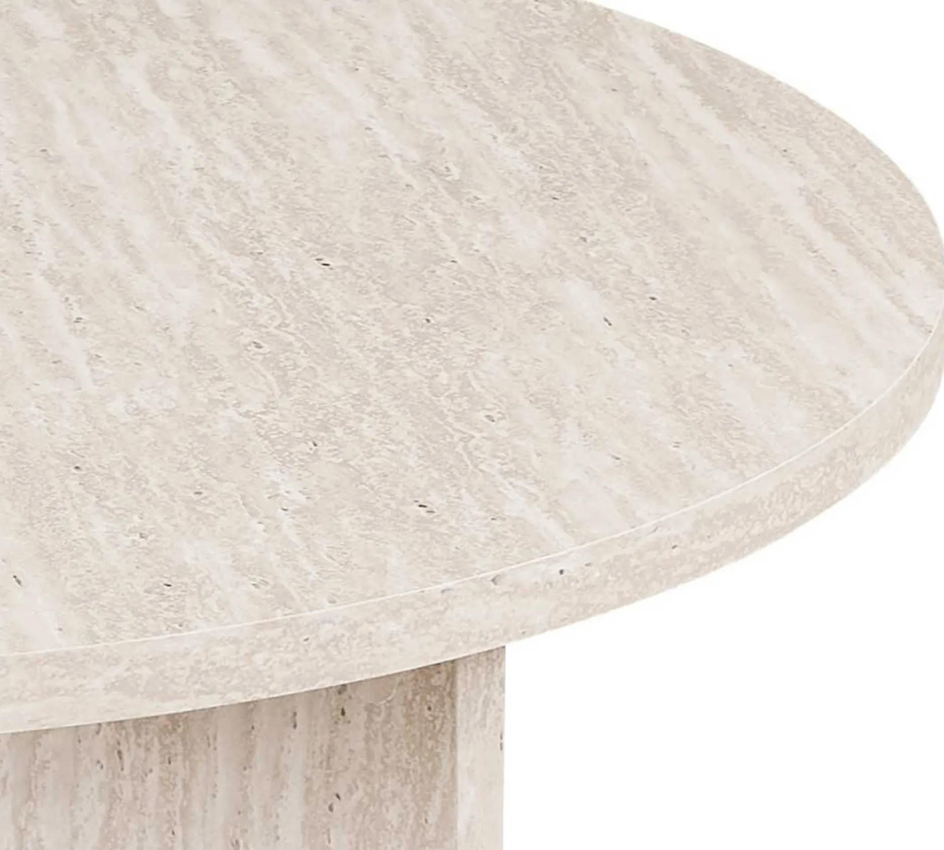 Couchtisch Drasir - Ø90x42cm - beige Travertin