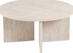 Couchtisch Drasir - Ø90x42cm - beige Travertin