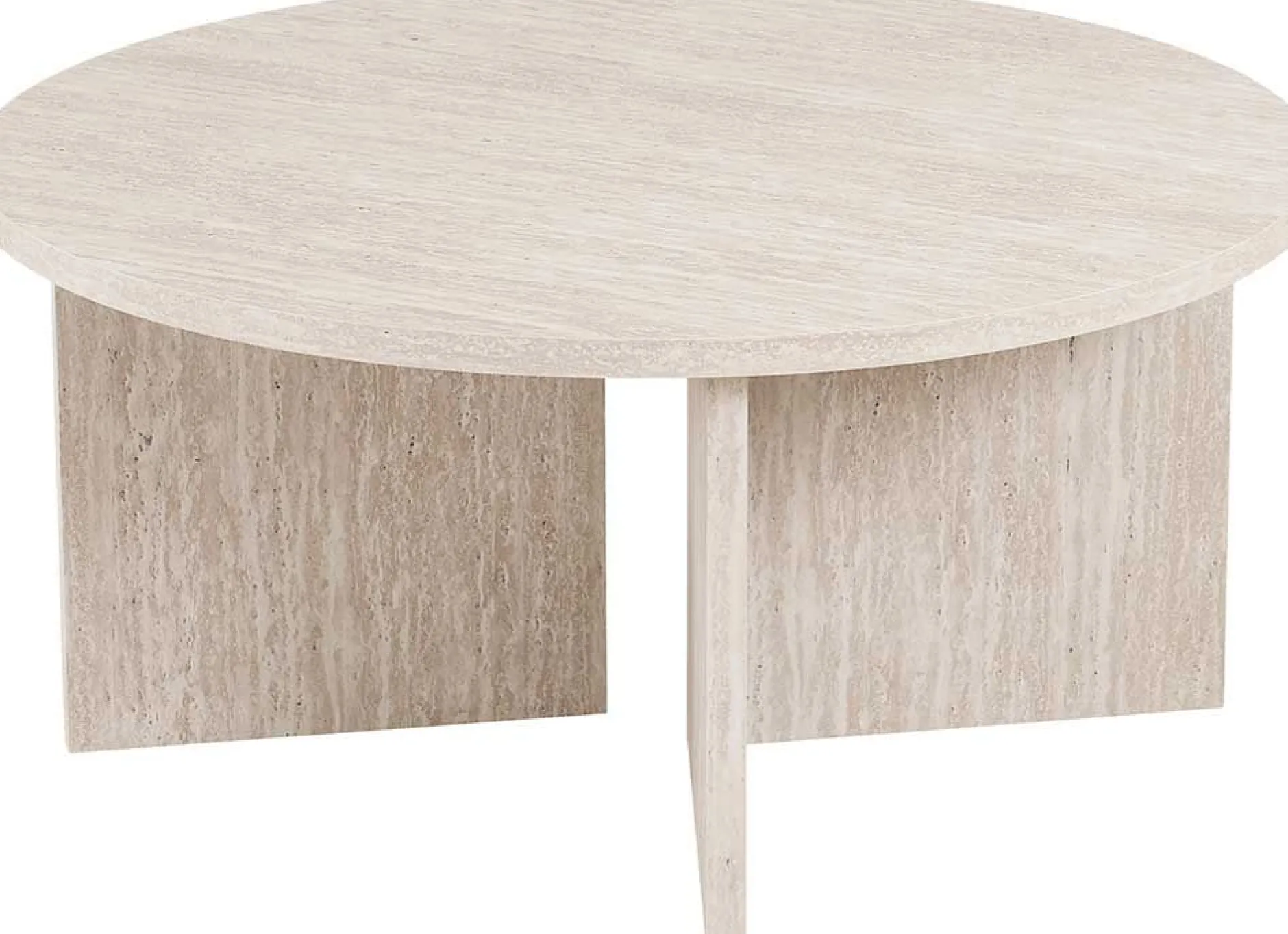 Couchtisch Drasir - Ø90x42cm - beige Travertin