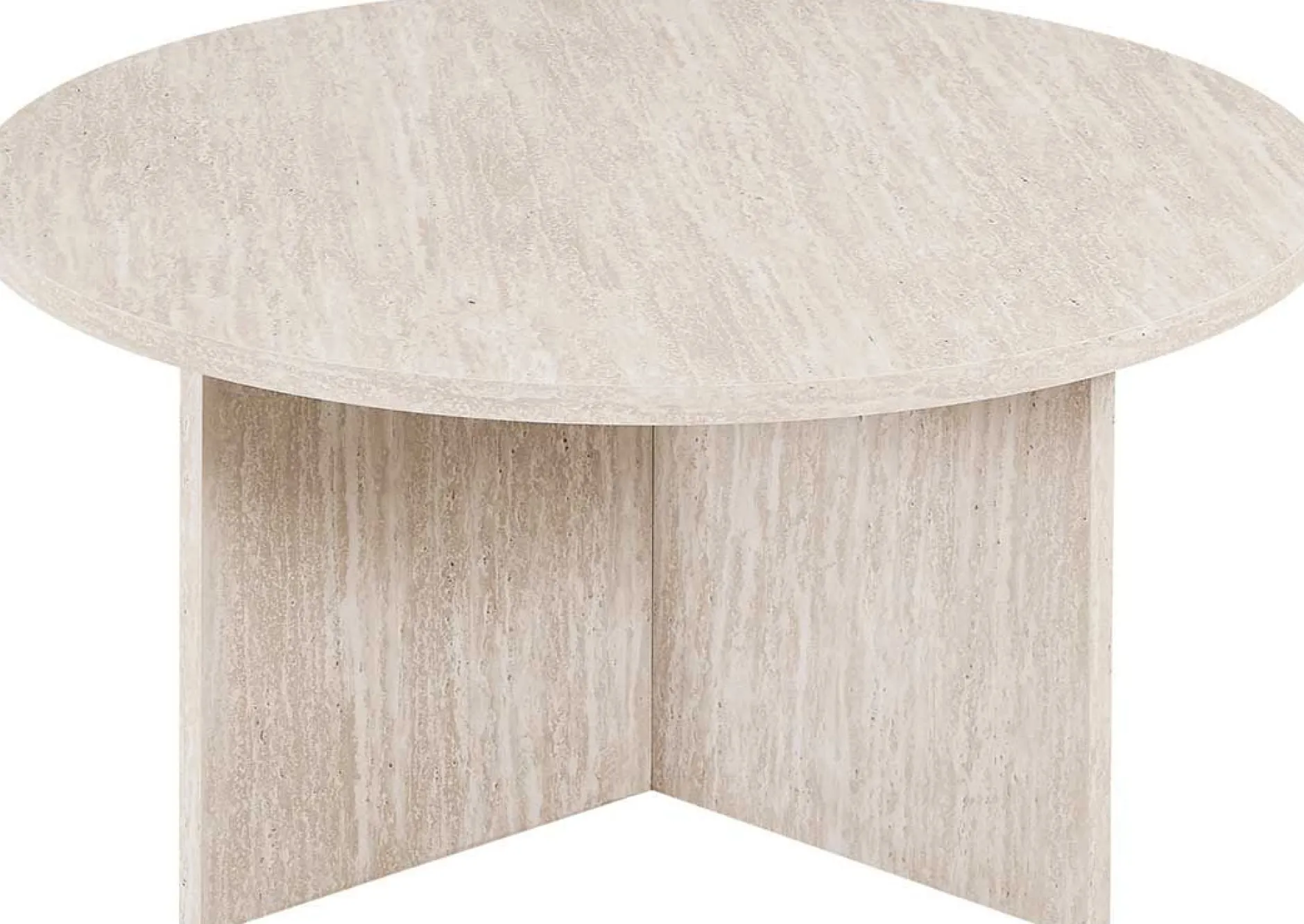 Couchtisch Drasir - Ø90x42cm - beige Travertin