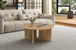 Couchtisch Drasir - Ø90x42cm - Eiche Dekor