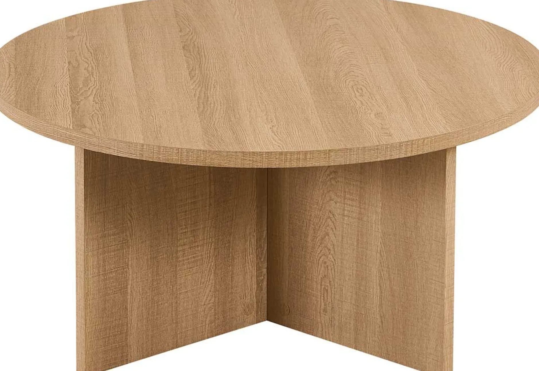 Couchtisch Drasir - Ø90x42cm - Eiche Dekor