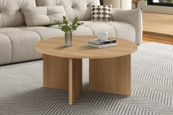 Couchtisch Drasir - Ø90x42cm - Eiche Dekor