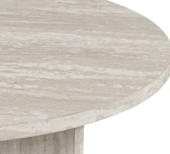 Couchtisch Drasir - Ø90x42cm - Travertin grau