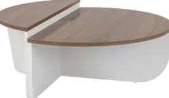 Couchtische Orion - 60x90x30cm - 2er Set - Walnuss/Weiß