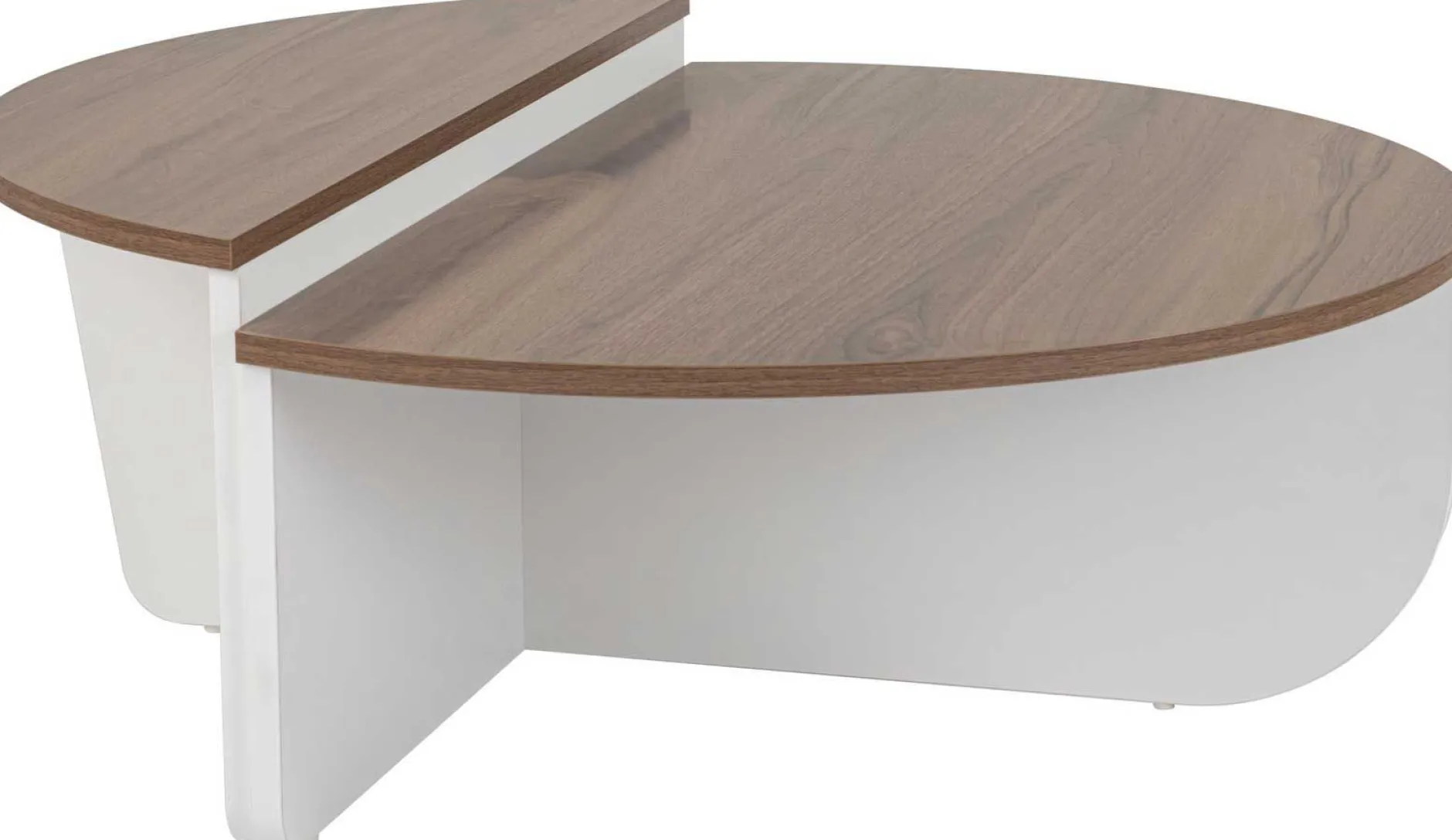 Couchtische Orion - 60x90x30cm - 2er Set - Walnuss/Weiß
