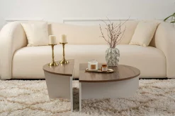 Couchtische Orion - 60x90x30cm - 2er Set - Walnuss/Weiß