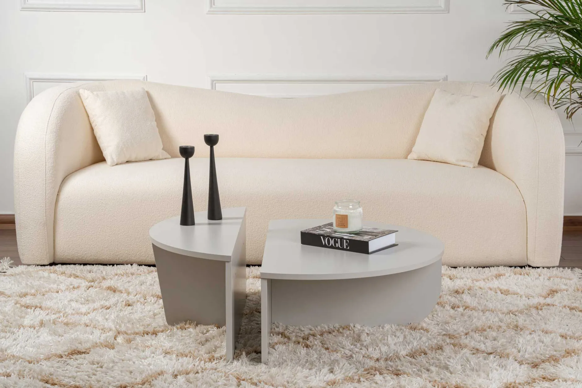Couchtische Orion - 60x90x30cm - Satz von 2 - grau