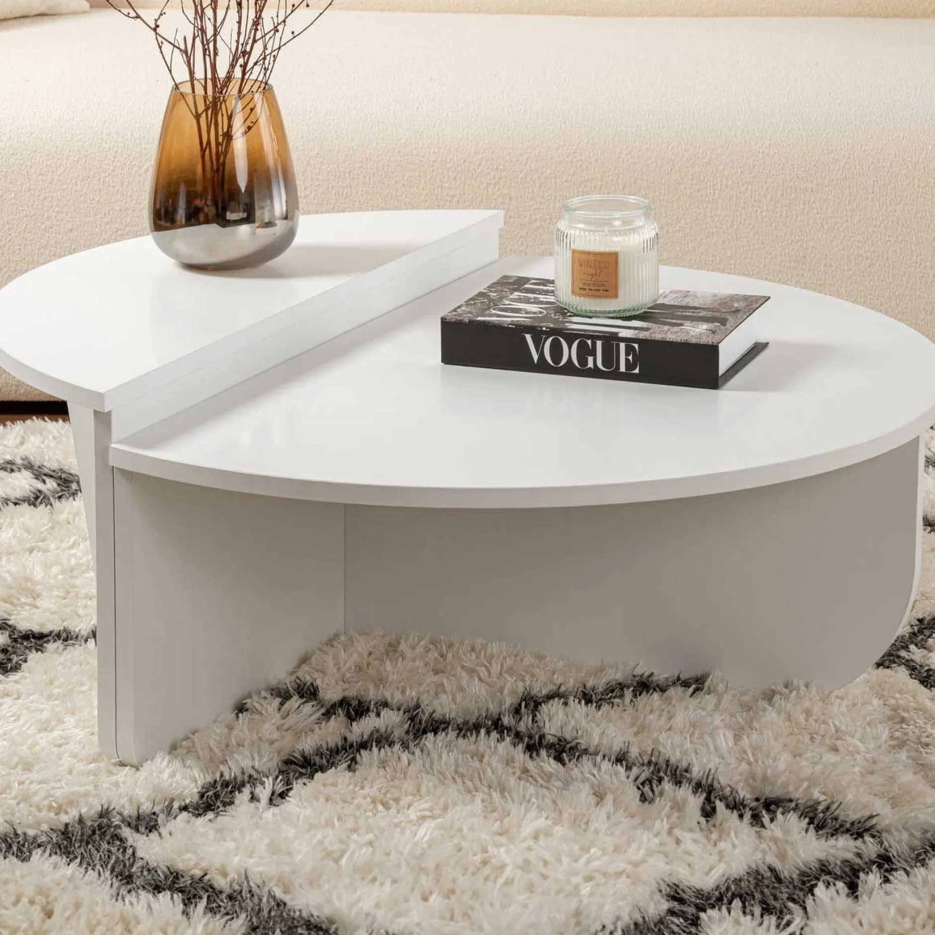 Couchtische Orion - 60x90x30cm - Satz von 2 - weiß
