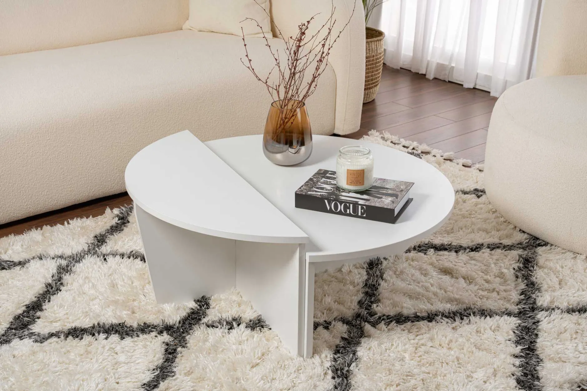 Couchtische Orion - 60x90x30cm - Satz von 2 - weiß