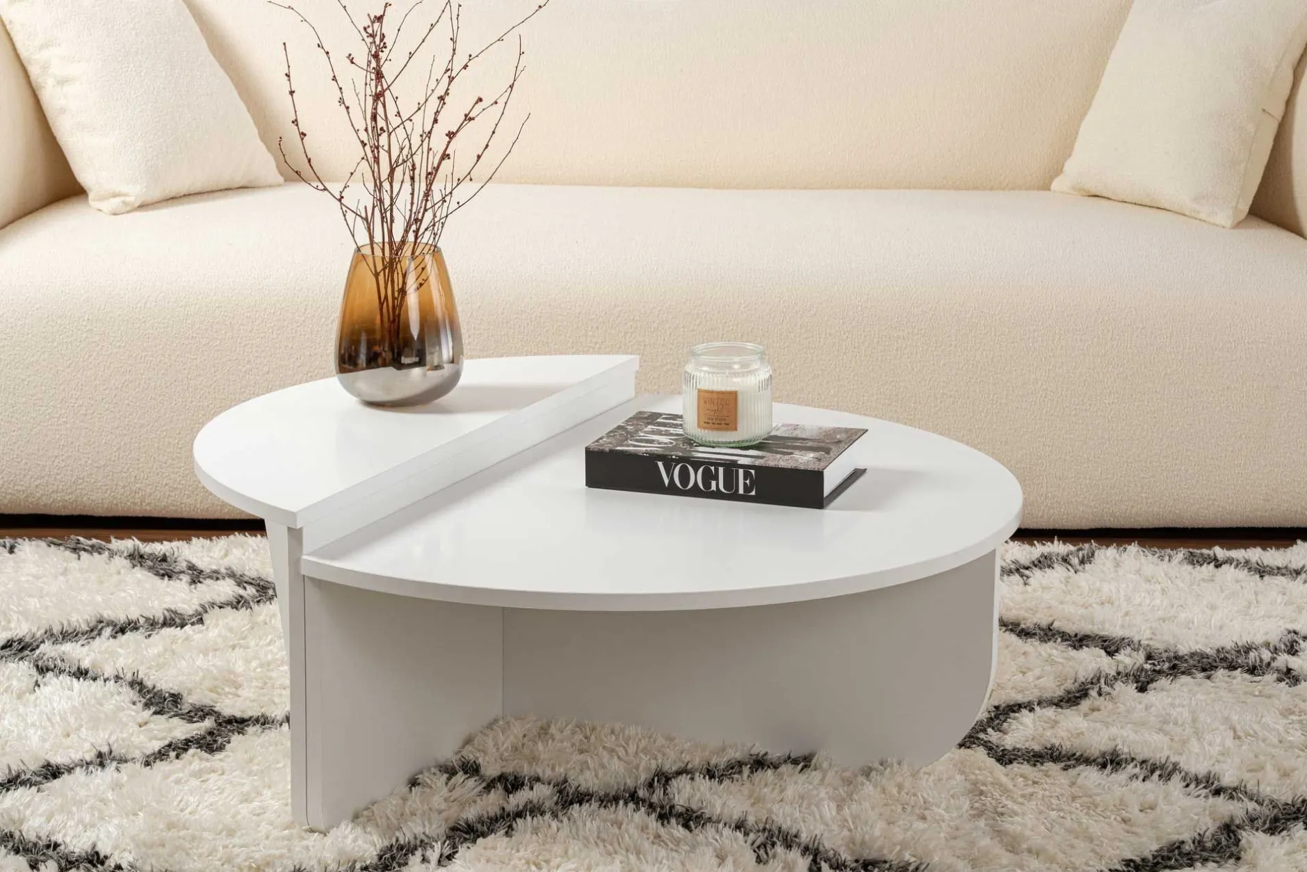 Couchtische Orion - 60x90x30cm - Satz von 2 - weiß