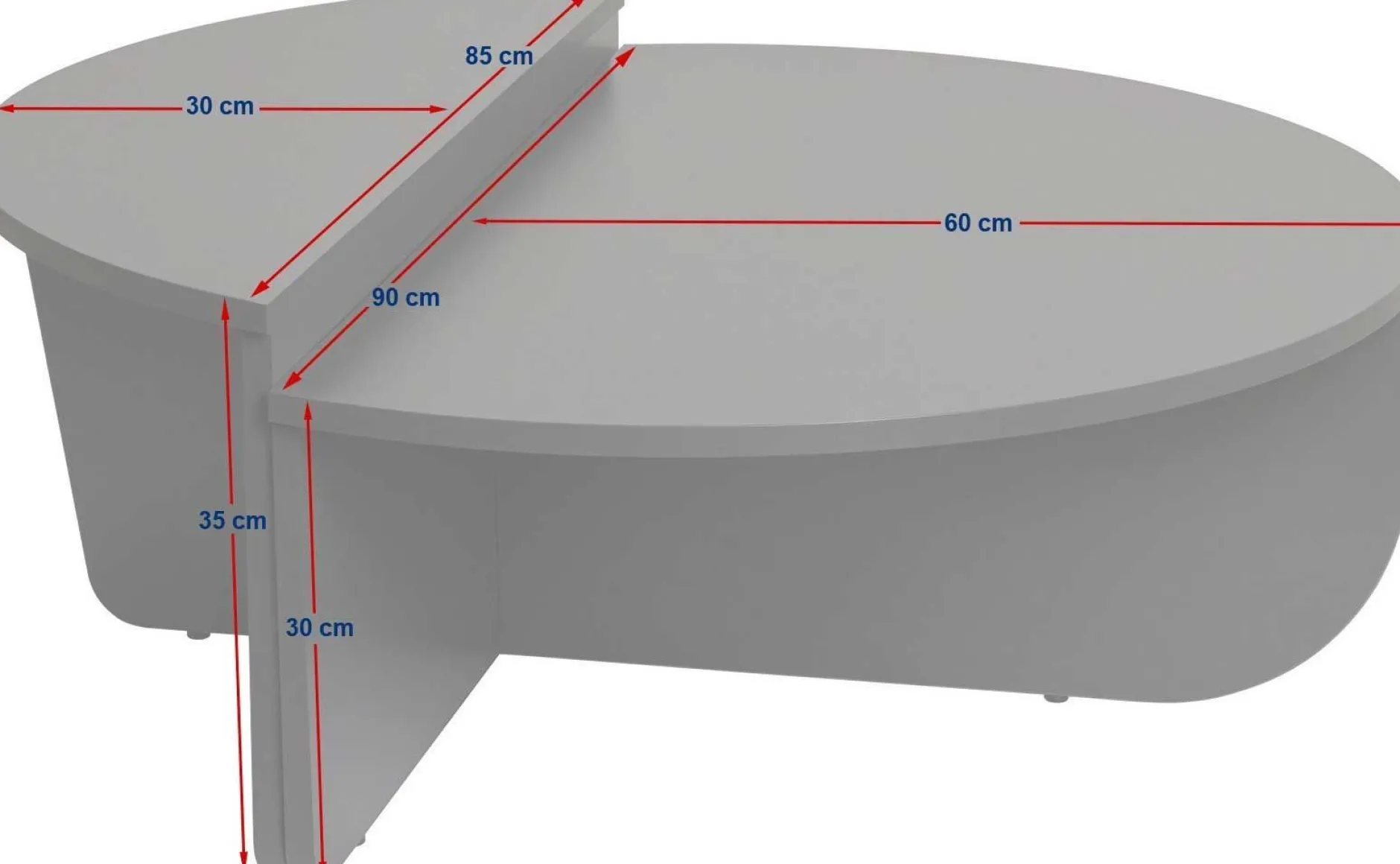 Couchtische Orion - 60x90x30cm - Satz von 2 - weiß