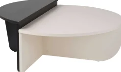 Couchtische Orion - 60x90x30cm - Satz von 2 - weiß/schwarz