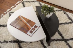 Couchtische Orion - 60x90x30cm - Satz von 2 - weiß/schwarz