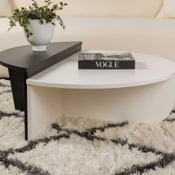 Couchtische Orion - 60x90x30cm - Satz von 2 - weiß/schwarz