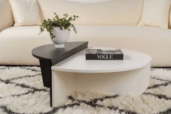 Couchtische Orion - 60x90x30cm - Satz von 2 - weiß/schwarz