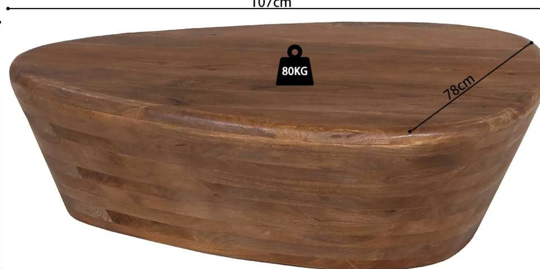 Couchtisch Evariste | 107 x 78 x 30 cm | Mangoholz massiv