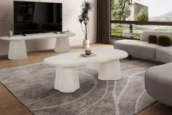 Couchtisch Faro - 130x70x40cm - Zementfarbe - weiß