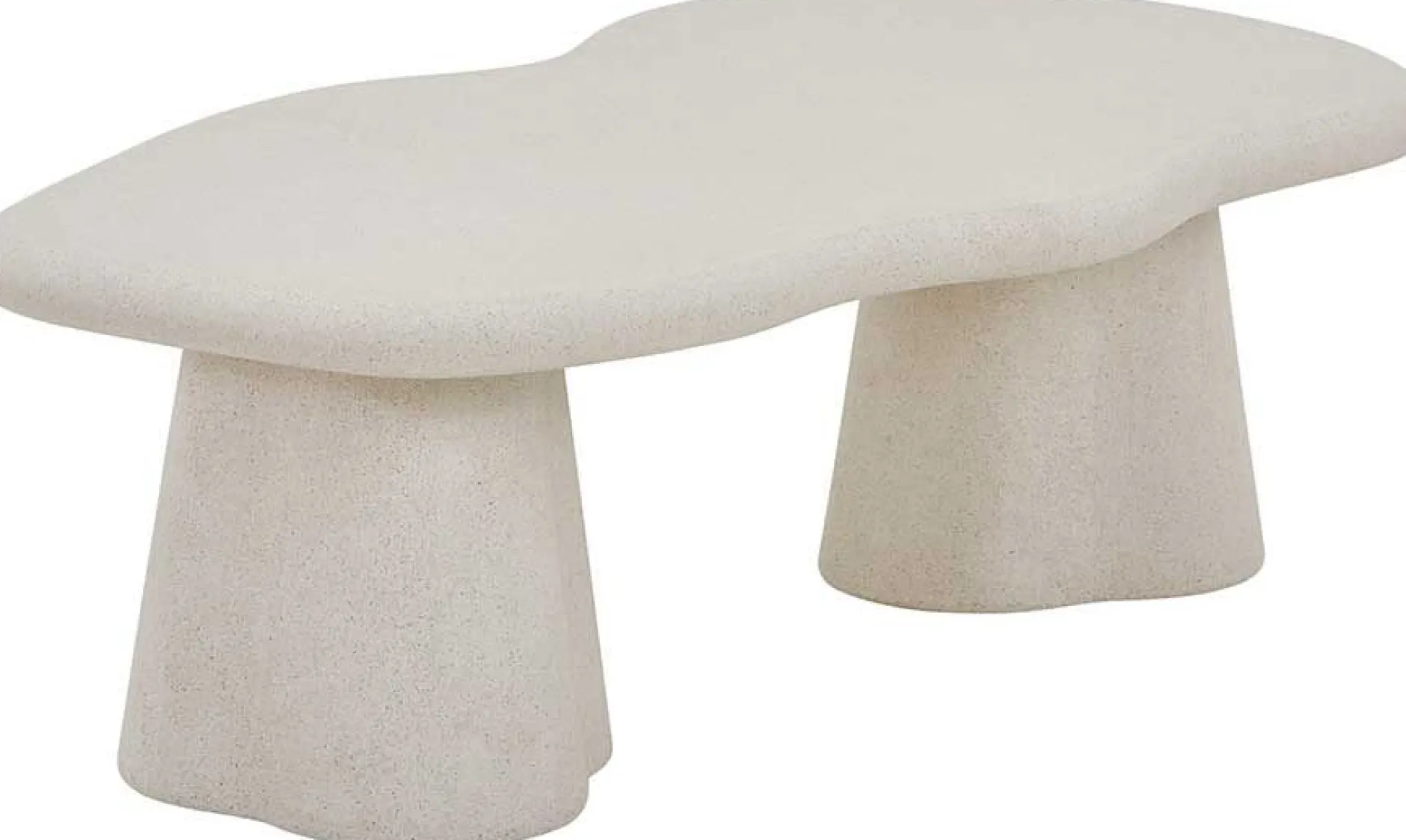 Couchtisch Faro - 130x70x40cm - Zementfarbe - weiß