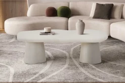 Couchtisch Faro - 130x70x40cm - Zementfarbe - weiß