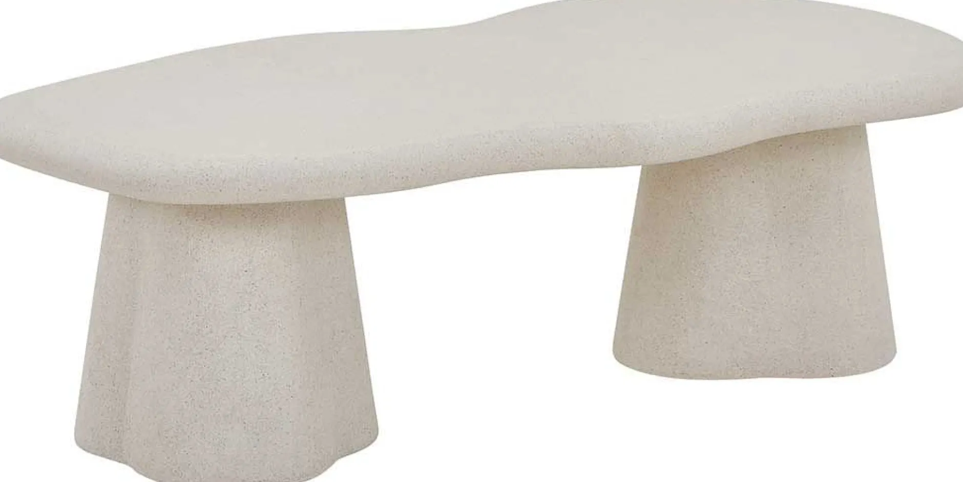 Couchtisch Faro - 130x70x40cm - Zementfarbe - weiß