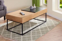 Couchtisch Filora | 110 x 50 x 40 cm | 2 Ablagefächer | Farbe: Eiche