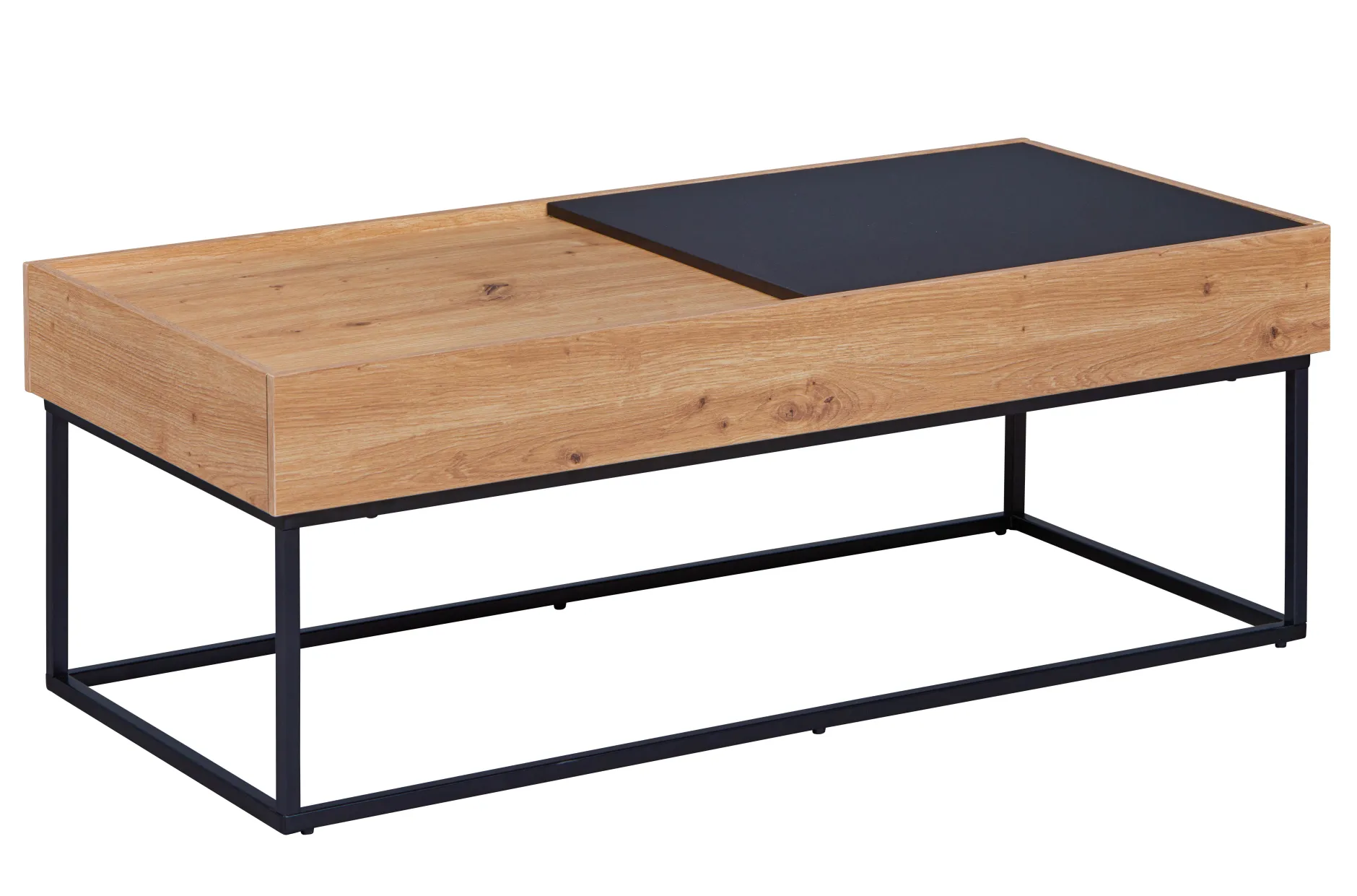Couchtisch Filora | 110 x 50 x 40 cm | 2 Ablagefächer | Farbe: Eiche