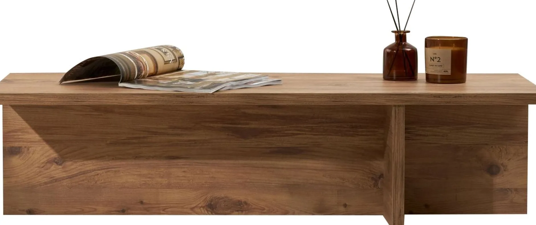 Couchtisch Harbor - 100% MELAMINE - Atlantik-Kiefer - 30 x 45 x 120 cm
