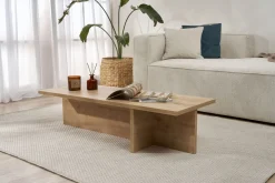 Couchtisch Harbor - 100% MELAMINE - Saphireiche - 30 x 45 x 120 cm
