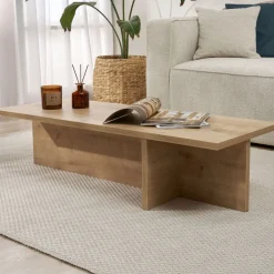 Couchtisch Harbor - 100% MELAMINE - Saphireiche - 30 x 45 x 120 cm