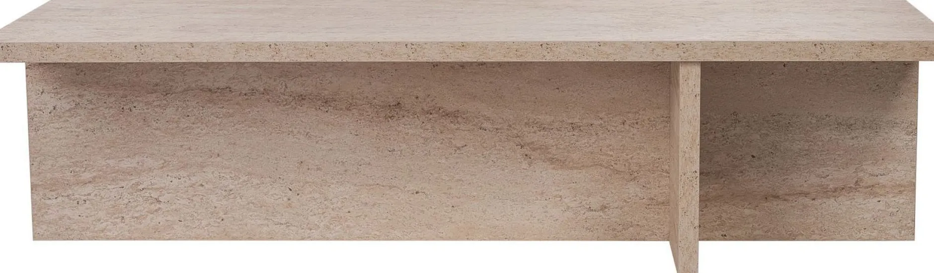Couchtisch Harbor - 100% MELAMINE - Travertin - 30 x 45 x 120 cm
