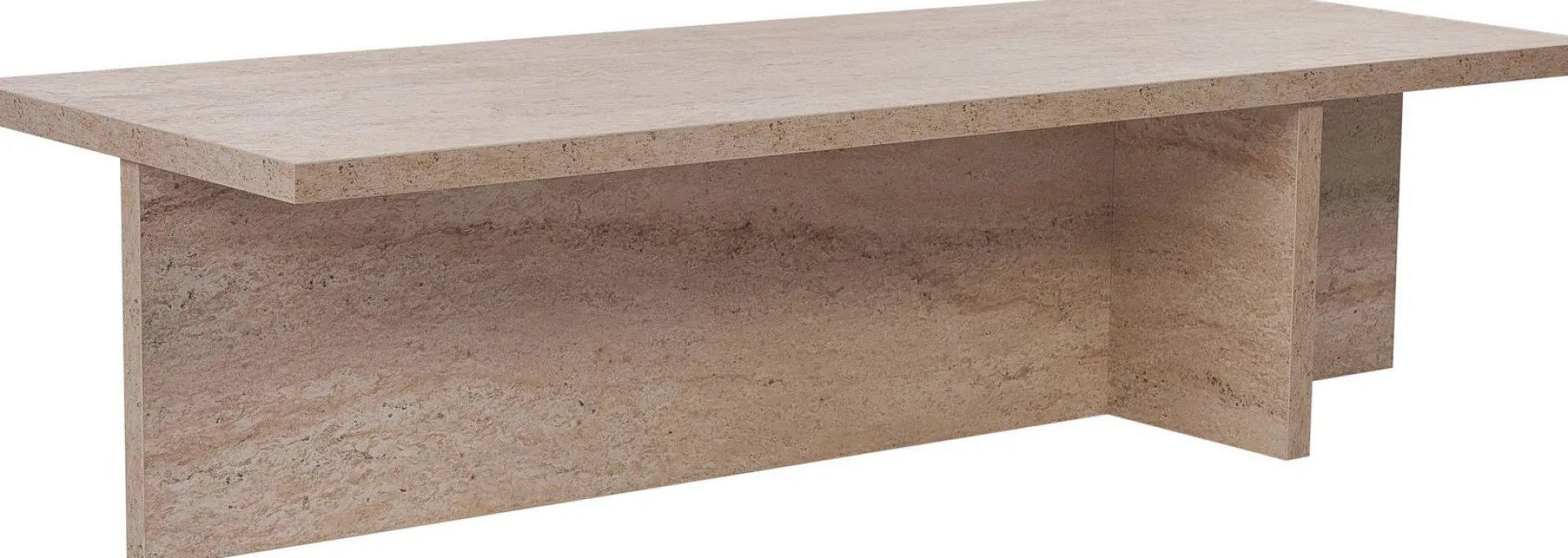 Couchtisch Harbor - 100% MELAMINE - Travertin - 30 x 45 x 120 cm