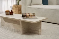Couchtisch Harbor - 100% MELAMINE - Travertin - 30 x 45 x 120 cm