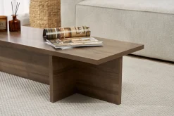 Couchtisch Harbor - 100% MELAMINE - Walnuss - 30 x 45 x 120 cm