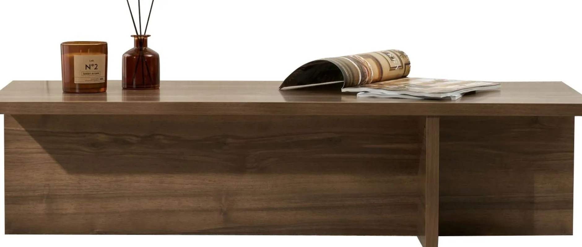 Couchtisch Harbor - 100% MELAMINE - Walnuss - 30 x 45 x 120 cm