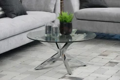 Couchtisch Hennie ø82cm - Tischplatte aus Glas
