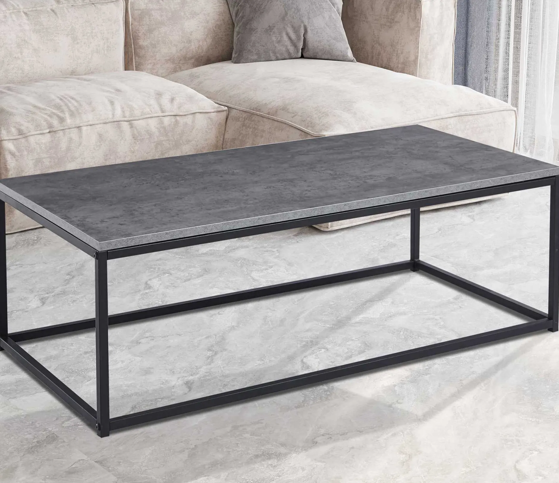 Couchtisch in Betonoptik - Dallas | H-H 40 x B-L 120 x T-P 60 cm