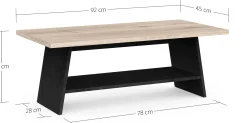 Couchtisch Jacynthe - 91x45x34cm - Eiche Dekor/Betonoptik