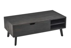 Couchtisch Justine - 120x60x45cm - verstellbar - mit Ablage - dunkelbraun