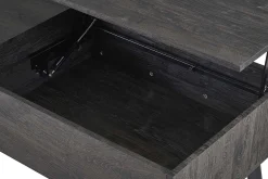 Couchtisch Justine - 120x60x45cm - verstellbar - mit Ablage - dunkelbraun