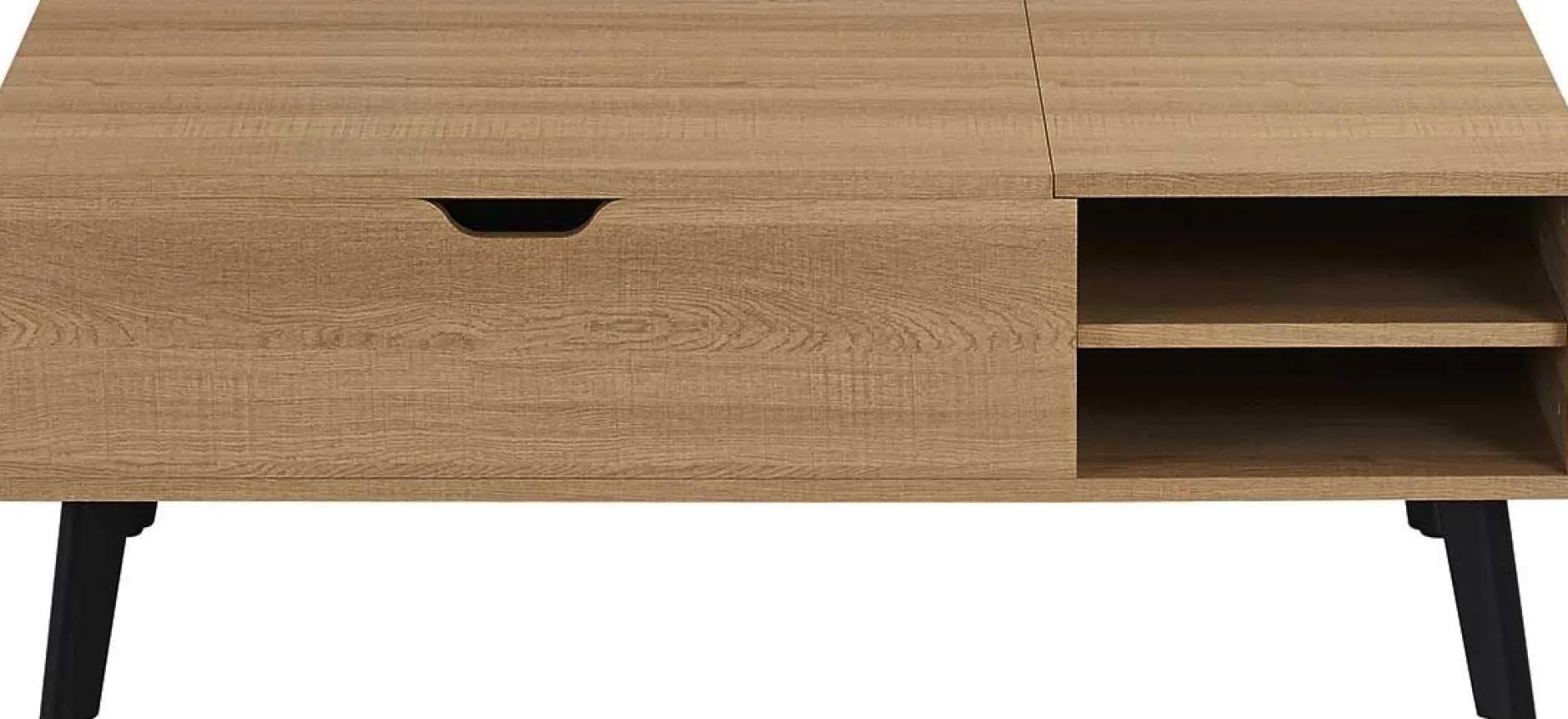 Couchtisch Justine - 120x60x45cm - verstellbar - mit Ablage - Eiche Dekor