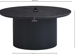 Couchtisch Lagos | Ø80 x 38 cm | Dunkelbraun