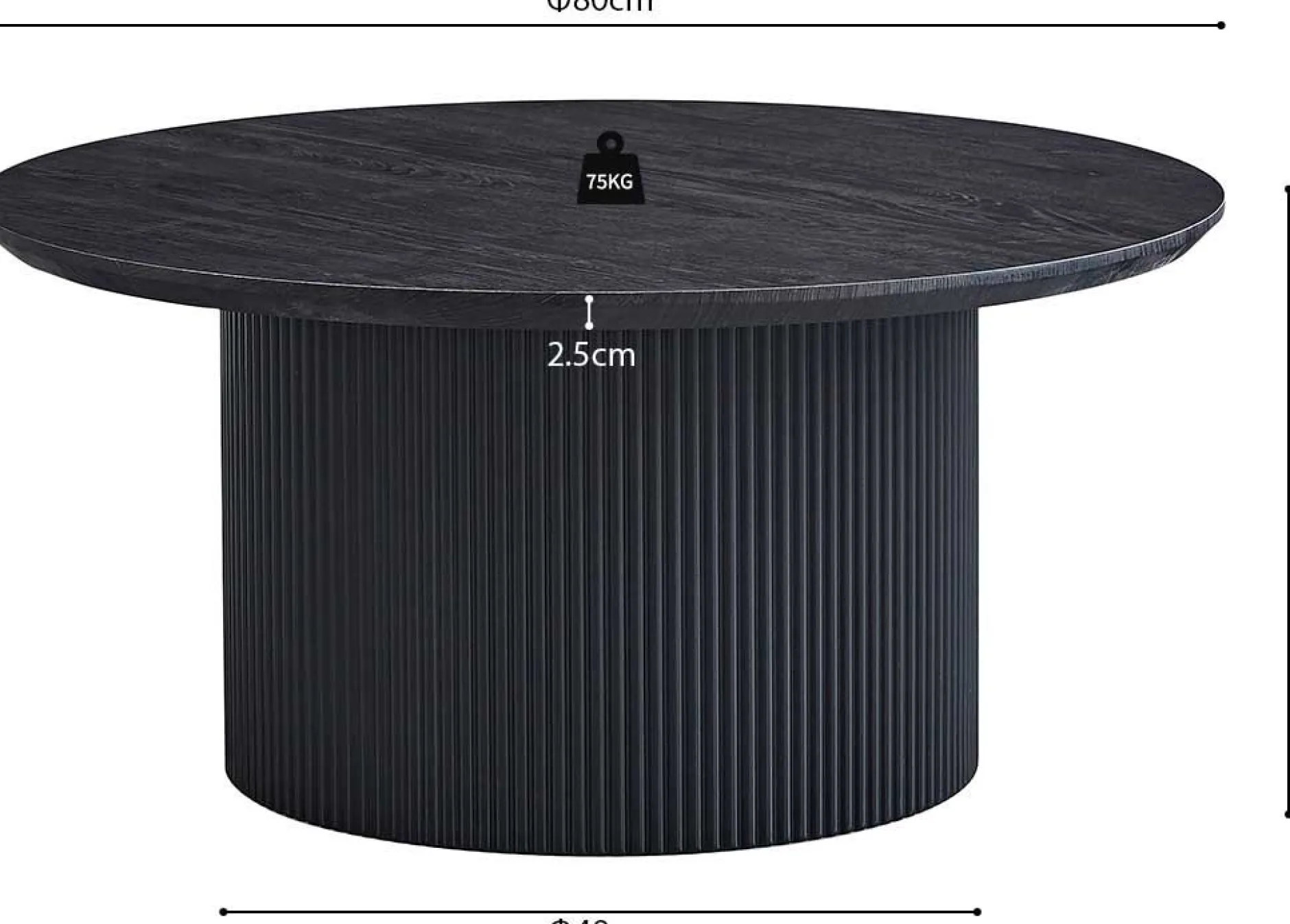 Couchtisch Lagos | Ø80 x 38 cm | Dunkelbraun