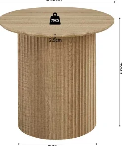 Couchtisch Lagos - Ø50x46cm - Eiche Dekor