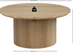 Couchtisch Lagos - Ø80x38cm - Eiche Dekor