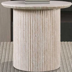 Couchtisch Lagos - Ø50x46cm - Travertin