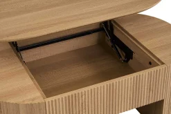 Couchtisch Lagos - 120x70x45cm - verstellbar - mit Ablage - Eiche Dekor