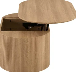 Couchtisch Lagos - 120x70x45cm - verstellbar - mit Ablage - Eiche Dekor