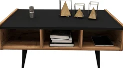 Couchtisch Line - 100% MELAMINE - Heller Nussbaum - 90 x 40 x 56 cm