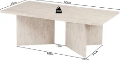 Couchtisch Litar - 125x65x42cm - beige Travertin